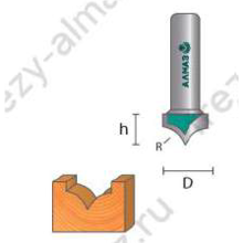 Фреза пазовая фасонная  Алмаз R10/D19/H13/d8