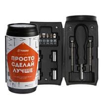 Набор инструментов ТУНДРА, подарочный пластиковый кейс Банка, 13 предметов