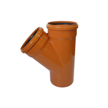Тройник ПВХ для наружней канализации DN110x110/45 (Россия)