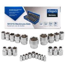 Набор головок SCHEPPACH 1/4, 1/2, 25пр. (6гр.)(1/2: 10,11,12,13,14,15,16,17,18,19,21,22,24,27,30,